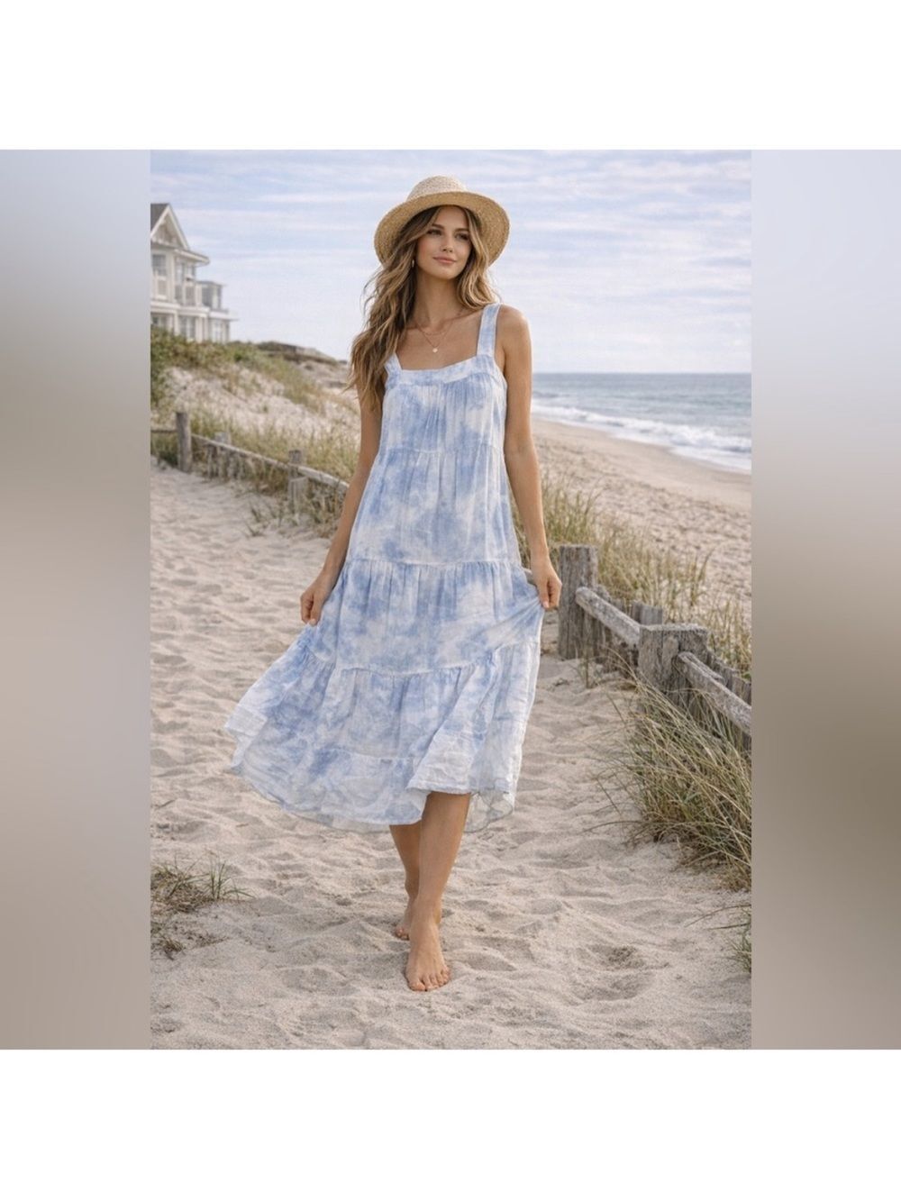 Rails Amaya Cascade Tie-Dye Maxi Dress Resort Boho Beach Event Party Coastal